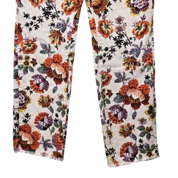 Anthropologie Womens Pilcro Floral Print Cigarette Slim Straight Jeans Size 28 - Picture 4 of 10